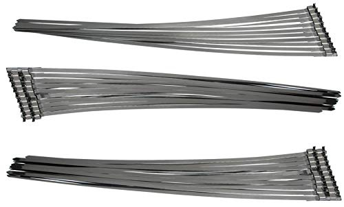 Alkan 50x Edelstahl Bandschellen 740 mm AISI 304 vorgefertigt | Vorgefertigte Edelstahl-Bandschellen/Klemmschellen, AISI 304, 740 mm, für Schläuche, Manschetten & Rohre