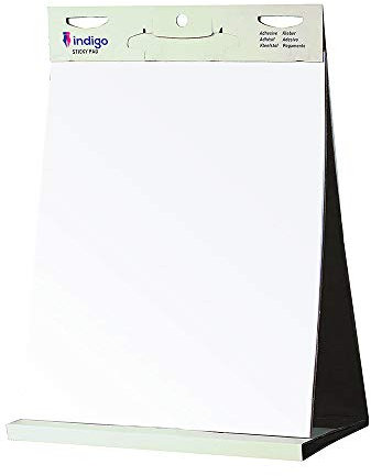 indigo® Tabletop Self Stick Flipchart Pad [20 Sheets] - 70 gr/m² paper, 58,5 x 50 cm (Pack of 1)