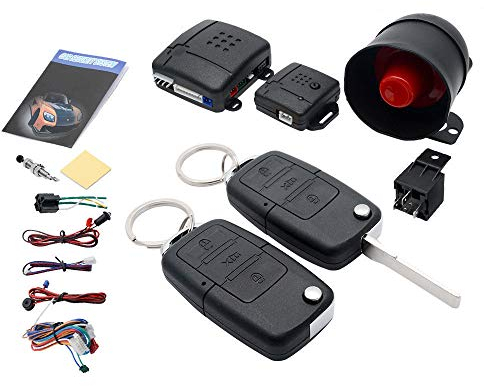MASO Auto Zentralverriegelung Universal Auto Remote Zentral-Kit Fahrzeug Türschloss mit Stoßsensor + Contorl Box + 2 Fernbedienung für Auto Zentralverriegelung