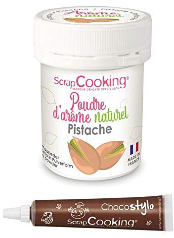 Aroma alimentare naturale in polvere 15 g Pistacchio + penna alimentare al cioccolato
