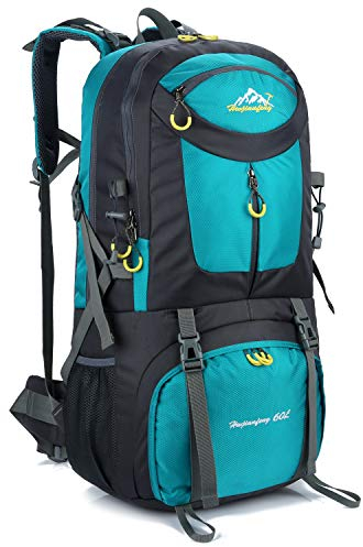 LiGG LiGG Wanderrucksack 60L Trekkingrucksack Leichte Reiserucksack Backpacker Rucksack Wasserdicht Rucksack mit Regenschutz für Reisen Klettern Sport Outdoor Camping,Blau