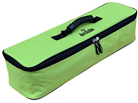Acclaim Pisa Heavyweight Nylon Four Bowl Level Lawn Flat Green Short Mat Bowls Bag With Removable Dividers (Lime Green)