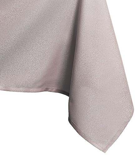 AmeliaHome Tischdecke oval 140x220 cm Tischtuch Tafeldecke Fleckschutz Lotuseffekt Abwaschbar Wasserabweisend Glänzend Glatt Empire puderrosa