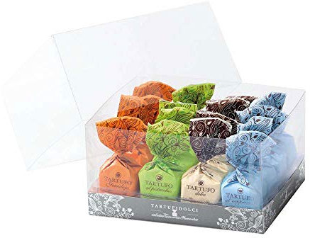 Antica Torroneria Piemontese Tartufi misti, 16er Mix, Schokoladentrüffel Tartufo gemischt, 16er Set Geschenkpackung - 220g Trüffel Pralinen