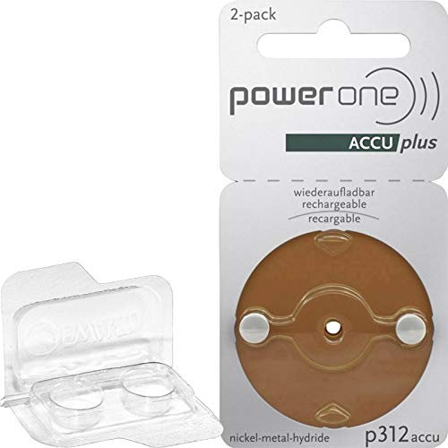Lot de 2 batteries pour appareils auditifs EWANTO 312 (1 x 2 blister) + boîte de rangement EWANTO pour deux batteries