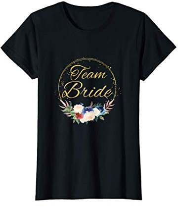 Damen JGA Junggesellinnenabschied Team Bride Blumenkranz T-Shirt