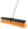 Floatant 18inch Push Broom Heavy Duty Large Outdoor Sweeping Broom Wide Industrial Scrub Brush with Stiff Bristles Long Handle Commercial for Concrete Floor Shop,Garage etc,Orange