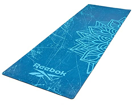 Reebok Unisex Naturkautschuk yogamatte, Blaues Mandala