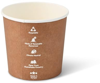 BIOZOYG Karton-Universal-Becher 650 ml 25 Stk. I Pappbecher to-go Ø 114 mm I Umweltfreundlich, stabil & recyclebar I Aus nachhaltiger Forstwirtschaft