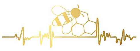 Finest Folia Aufkleber Herzschlag Tiere Breite 27cm Lifeline Heartbeat Deko Sticker Selbstklebend für Auto Kühlschrank Laptop Autoaufkleber K150 (Gold, 03 Biene)