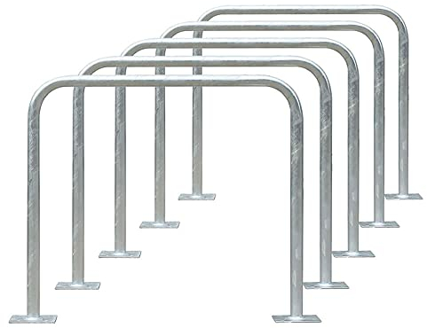 ROBUSTO BIGPACK 5 x Stahlbügel zum Abgrenzen, feuerverzinkt, 90 x 80 cm, zum Aufdübeln, Art.-Nr. 608818 | Anlehnbügel | Fahrradanlehnbügel | Fahrradbügel