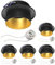 ledscom.de 5 Stück Deckeneinbaurahmen KRON, rund, schwarz/gold matt (GU10/MR16/GU5,3/50mm) inkl. GU10 Fassung