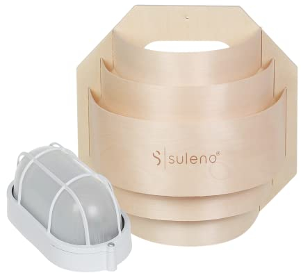 SULENO - Sauna Leuchte BELLA, Saunalampe, Saunaleuchte aus Holz, Wandmontage, Saunazubehör, hitzebeständig, Sauna Blendschirm mit Fassung (ohne Anschlusskabel)