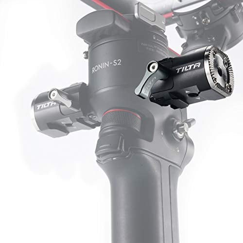 TILTA Right Side NATO Rail to Rosette Adapter für DJI RS2 RS3 pro RSC2 RS3 Gimbal und Tilta Rosette Extender Arms, mit ARRI Standard Rosette Mounting Point und Cold Shoe Receiver TGA-NRA-R