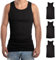 RØDER Premium 3er Pack • Unterhemd Herren• 100% gekämmte Baumwolle • Weiss • Schwarz • (S-3XL) • Tanktop (Schwarz,XL)