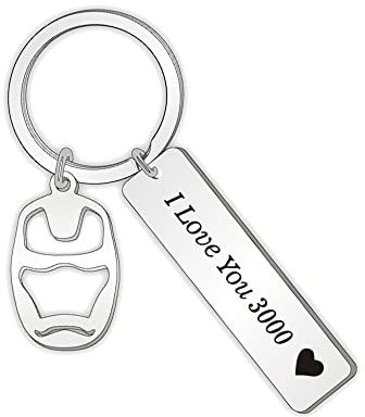 Senidea I Love You 3000 Schlüsselanhänger Marvel Geschenke für Vater Iron Man Schlüsselanhänger Avenger Geschenke für Marvel-Fans Geschenk Sohn