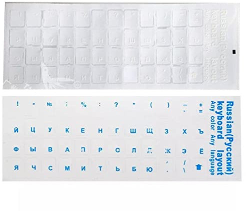 Bemvp Clear Keyboard Stickers Russian Computer Keyboard Stickers Transparent Language Transfered Stickers for Home Travel Office