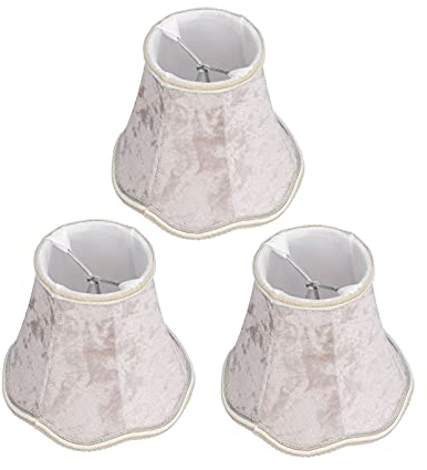 Alvinlite 3 Stück Lampenschirm Rund E14 - Aprikosenfarben Lampenschirm Nachttischlampe, Kerze Kronleuchter Wandleuchte Pendelleuchte Lampenschirme, Ersatzschirm für Tischleuchte, Vintage, Modern