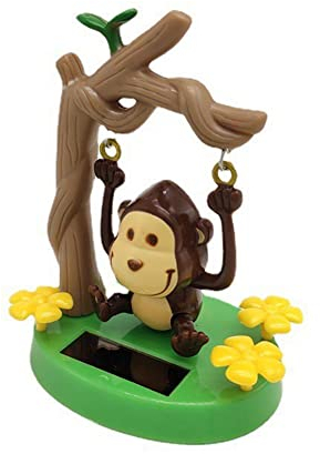 Solar Wackelfigur Auto, Bobblehead Figur Wackel Solar Figur,Solarbetriebenes Tanzendes Tier Affenschaukel Spielzeug,Lustige Deko Figur Auto Armaturenbrett Dekoration für Zuhause, Auto, Büro