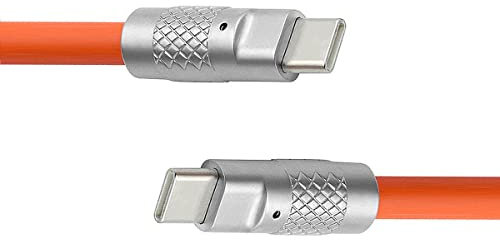 chenyang Câble USB C vers C, USB 2.0 type C mâle vers USB C mâle, ultra doux, 120 W, charge rapide, transfert de données, câble d'extension de 2 m avec indicateur de charge