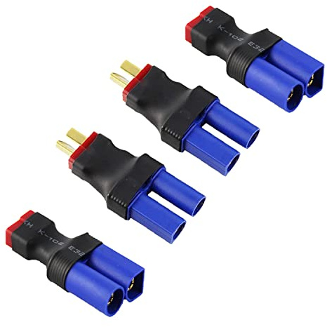Boladge 2 Stück Deans T-Plug Buchse auf EC5 Männlich Stecker Adapter und 2 Stück Deans T-Plug Männlich auf EC5 Buchse Steckeradapter für RC-LiPo-Batterie