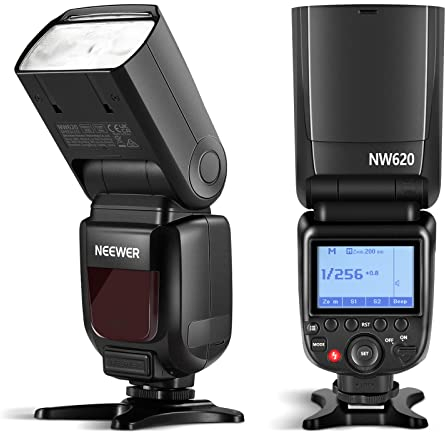 NEEWER NW620 Blitzgerät 76W Blitz GN60 Blitzlicht mit LCD Display, M/Multi/S1/S2 Blitzmodus, 20-200mm manueller Zoom, kompatibel mit Canon Nikon Panasonic Olympus Pentax Fujifilm Sony DSLR Mirrorless