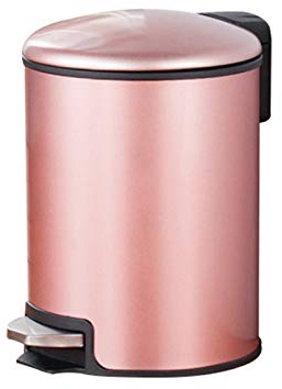 Mülleimer für den Innenbereich, Edelstahl, Treteimer, Mülleimer für den Haushalt, mit Deckel, kreativ, modisch, Küche (Rose Gold 5L)