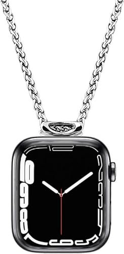 Makzib Necklace Adapter Pendant Compatible with Apple Watch, Infinity & Double Loop Connector Comes with 32inch Stainless Chain 3mm for iWatch Series 8/7/6/5/4/3/SE Infinity Loop 38mm/40mm/41mm