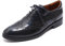 Mona flying Damen Wingtip Leder Flache Oxfords Lace Up Derbys Perforiert Handgefertigt Brogues,Blau-Schwarz,41 EU