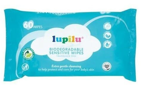 12x Lupilu Sensitive Fragrance Free Wipes 60 Pack