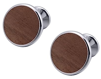 Ayoiow Manschettenknöpfe Herren Messing Manschettenknöpfe Silber Katze Rund Manschettenknöpfe