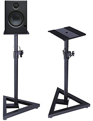 Speaker Stands,Studio Monitor Stands, With Adjustable Height And Locking Saftey Pin, For Bookshelf Speakers Up To 30 Lbs