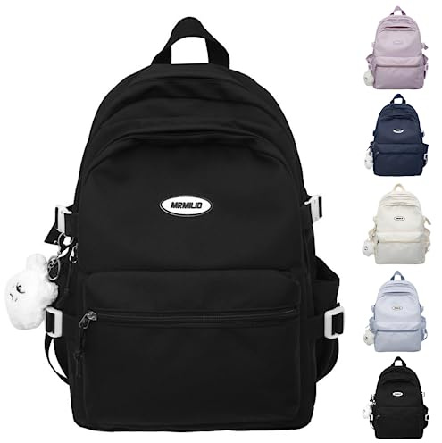 VTTDB Kawaii Rucksack mit niedlichem Zubehör, lässiger ästhetischer Tagesrucksack, einfache Laptoptasche, wasserdichter Reiserucksack für Damen