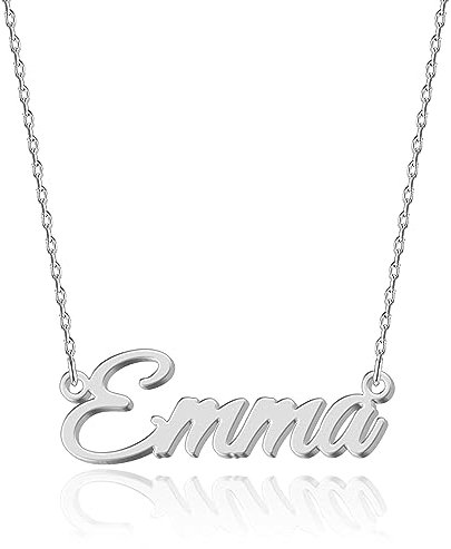 Personalisierte Namenskette Emma - Anpassbarer Gravur-Anhänger aus Edelstahl für Damen - Geschenk für Geburtstage, Jubiläen, Graduierungen, und Valentinstag - Handgefertigt und Individualisierbar