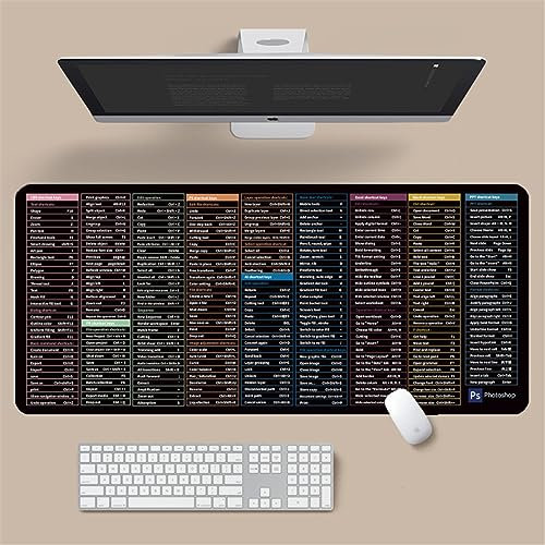 Tapis De Souris à Raccourcis Clavier, Super Grand Tapis De Clavier Antidérapant, Tapis De Souris De Jeu pour Ordinateur Antidérapant, Tapis De Souris De Jeu Confortable. (Typ1,80 * 30 * 0.3CM)