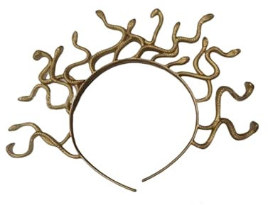 Floatdream Medusa Modische Haarreife, Serpentine Stirnbänder, Plastik Serpentine Haarreifen, Medusa Form für Party, Cosplay, Halloween Kostüm Dekoration, Unisex (Gold)