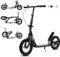 GHBXJX City Roller Erwachsene 150 kg Tragkraft 290mm Big Wheel Scooter, Klappbarer Cityroller mit Handbremse und Bremse, Tretroller Kinder, Höhenverstellbar Kickscooter,Schwarz