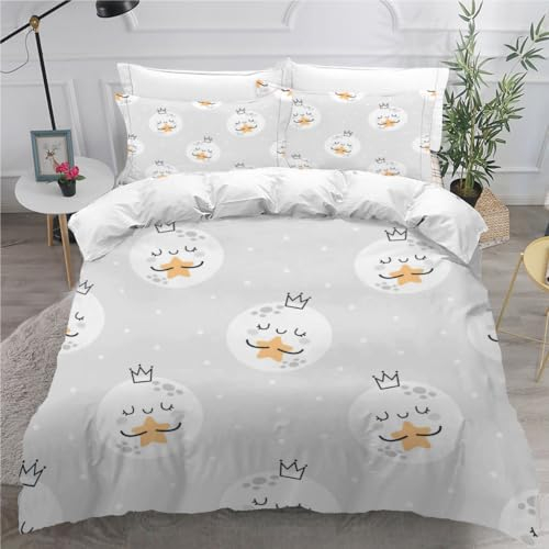 ViriVi Bettwäsche 220x240 3 teilig Karikatur Bettwäsche 3D Bettbezug Set Schneemann Mikrofaser Bettwäsche-Set-1 x Bettbezug 220x240cm mit verdecktem Reißverschluss + 2 x Kissenbezug 80x80cm