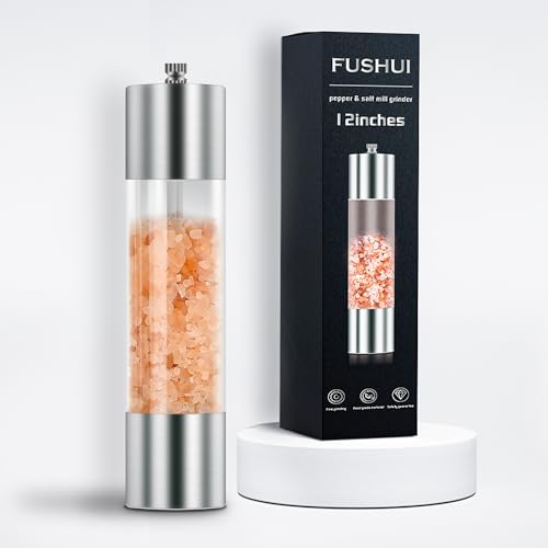 FUSHUI Molinos de Pimienta, 31cm Gran Capacidad Molinillo de Sal y Pimienta, Molinillo de Especias, Manual de Molinillo Amoladora de Cerámica Ajustable