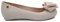 Womens Ladies Flat Peeptoe Casual Office Jelly Bow Slip ON Shoes Ballerina Pumps (Nude, UK Footwear Size System, Adult, Women, Numeric, Medium, 4)