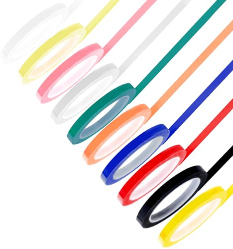 10 Rotoli nastro per Autoclave, Larghezza 6mm, Lunghezza 66m, Nastro per Identificazione Strumenti, 10 Colori, Marcatura, Chirurgico Dentale, Vapore Autoclavabile a 270° F