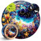 MagicHolz – Holzpuzzle Mandala Kosmische Blüten – rundes Holz Puzzle Ø 47 cm – besondere Geschenkidee für Erwachsene & Kinder – inkl.Premium Holzbox