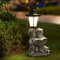 Solar Gartenfiguren Gartenstatuen LED, Harz, Garten Statue Solarlampen für außen, Gartendeko Beleuchtung, Deko Lampe Solarleuchten für Garten, Hof (Junge und Mädchen)