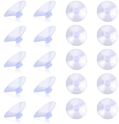 20 ventose, 50 mm, in plastica PVC, senza ganci, extra forte, per casa, cucina, bagno, finestra, porta in vetro, pulsante rotondo