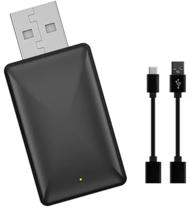 Aototeck Adaptateur Carplay et Android Auto sans fil, 2 en 1 adaptateur de dongle sans fil Carplay Android Auto, adaptateur Bluetooth Carplay Android Auto pour voiture, Plug & Play, facile à installer