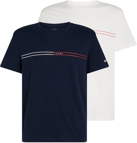 Tommy Jeans Herren 2er Pack T-Shirts Kurzarm aus Baumwolle