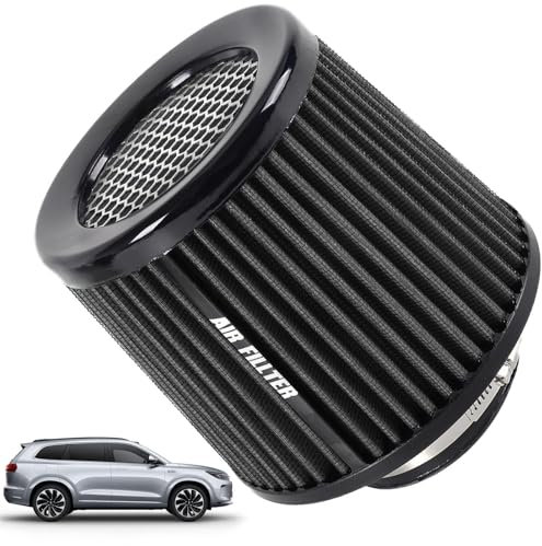 Streysisl Filtro di aspirazione 'aria fredda per autoveicoli, filtro 'aria secca per auto - Filtro 'aria a secco di ricambio a cono,Filtro 'aria ad alto flusso da 76 mm, filtro ad alte prestazioni per
