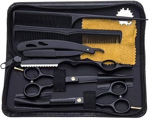 Haarschere Schwarz Friseurschere und Effilierschere zum Ausdünnen von Haaren mit Friseurschere-2