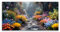 JOSUE Landschaft Bilder Bunte Blumen KüChenbilder Leinwand,Gelb, Rosa Bilder Wohnzimmer Bilder, Poster, Kunstdrucke-80x160cm Ungerahmt