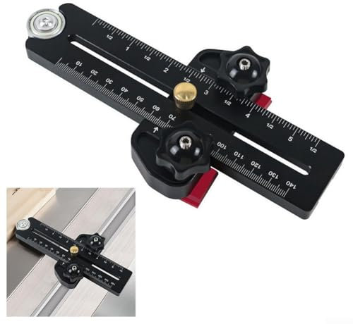 Extended Thin Rip Tablesaw Jig Guide, Table Saw Fast Cutt-ing Limit Fence, T Track Adjustable Positioning Fixing Tool, 1/4 X 3/8 T Slot, Woodworking Fast Cutting Limit Fence, Thin Table Saw Jig